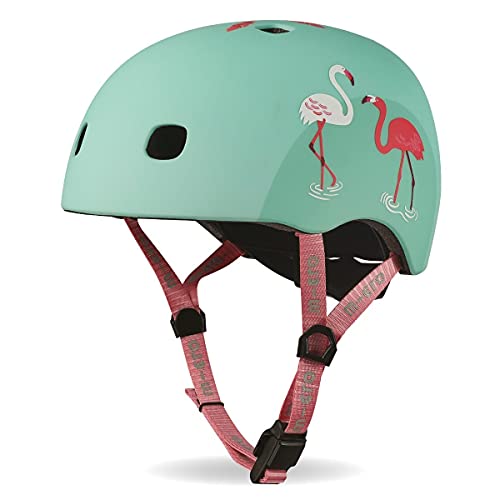 Micro Mobility Unisex, Jugend Flamenco Helm Größe M Led-licht, Flamingo (Mehrfarbig), M von MICRO