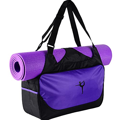 Micvtve Yoga Tasche,Reise Tasche,Yoga Matten Rucksack mit GroßEr KapazitäT,Gym Turnbeutel,Yoga Tasche, Lila von Micvtve