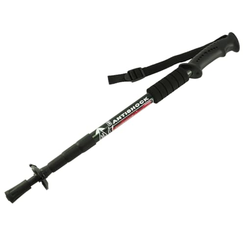 MidGard Teleskop Nordic Walking Stöcke, 50-110 cm höhenverstellbar, Antischock Dämpfung, Wanderstöcke Schwarz 2 STK. von MidGard