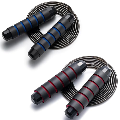 2 Stück Springseil, Jumping Rope verstellbare Länge 2,8 m Rutschfeste Griffe, Springseil Erwachsene Fitness für Fitness und Ausdauer und Seilspringen 2 Stück Springseil, Jumping Rope verstellbare Länge 2,8 m Rutschfeste Griffe, Springseil Erwachsene Fitness für Fitness und Ausdauer und Seilspringen von MigWoo