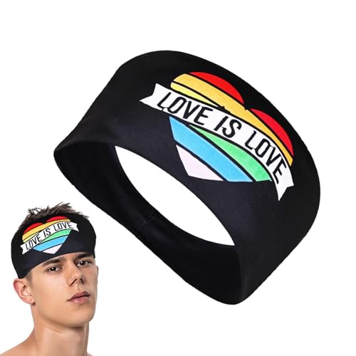 Mihauuke Regenbogen Pride Stirnband, Pride Stirnbänder für Frauen - Kreative Regenbogen-Haarbänder, Sport-Stirnband,Leichte Sport-Stirnband-Schweißbänder zum Laufen von Mihauuke