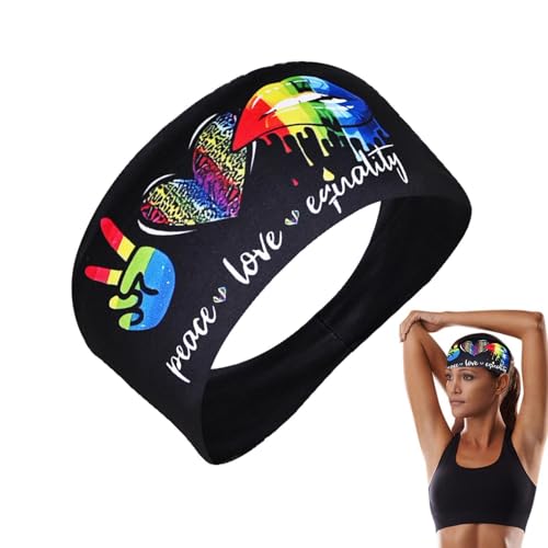 Mihauuke Workout-Stirnbänder für Männer, Regenbogen-Sport-Stirnband, Regenbogen-Haarbänder mit rutschfestem Design, Sportliche, leichte, Bequeme Schweißbänder für Laufen, Fitness, Yoga von Mihauuke