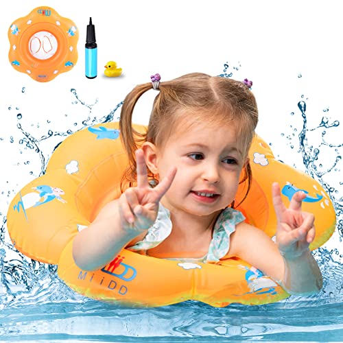 Baby Schwimmring ab 3-6 Monate,Schwimmreifen Baby 3-6-12 Monate,Kinder Aufblasbare Schwimmreifen Mitwachsende Schwimmsitz,Säuglings Schwimmen Schwimmer Sitz,Kleinkinder ab 6-36 Monate(Orange) von MiiDD