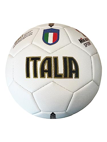 Mikado Sport Fußball, Modell Italien, weiß, aus HF PVC, Erwachsene, Jugendliche und Kinder (Größe 5 - groß) von Mikado Sport