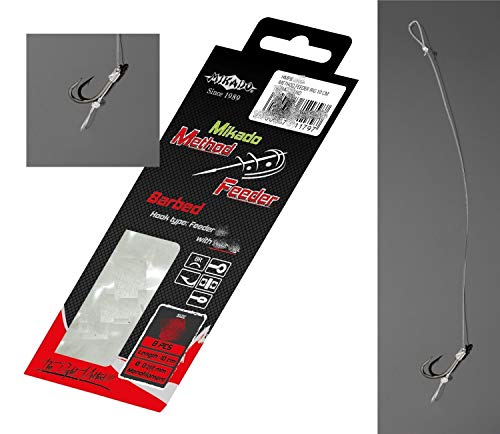 Mikado 8 x Method Feeder 36" Haken Rig `s Hair Rigs Feederhaken Verschiedene Größen (Haken 14 / Vorfach Ø0,20mm) von Mikado