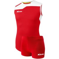 MIKASA Volleyball Trikot Set Damen rot/weiß L von Mikasa