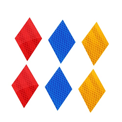 Mikikit 1 Satz Rhombus Reflektoren Aufkleber Für Fahrräder Hochreflektierende Warnaufkleber PVC Decals Rot Gelb Für Sichere Nächtliche Fahrten Und Langlebig 12 Stück von Mikikit
