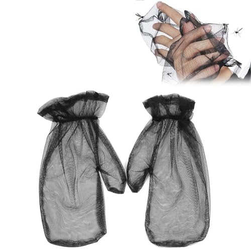 Mikiuly Anti-Mücken-Handschuhe, Anti-Mückenhandschuhe, Mückenschutzhandschuhe, Mesh-Handschuhe zum Handschutz, Zubehör für Camping für Outdoor-Angeln im Garten, 1 Paar von Mikiuly