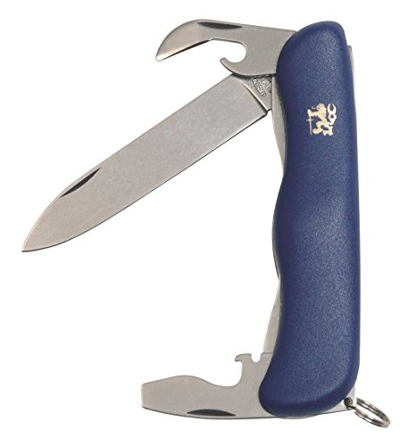 Mikov Praktik Taschenmesser, 3 Funktionen Multitool Messer, BLUE Kunststoff Griff, scharfes kleines Klappmesser, Outdoormesser 9cm ROSTFREI Klinge für Jagen/ Angeln/ Camping, Multifunktionswerkzeug von Mikov