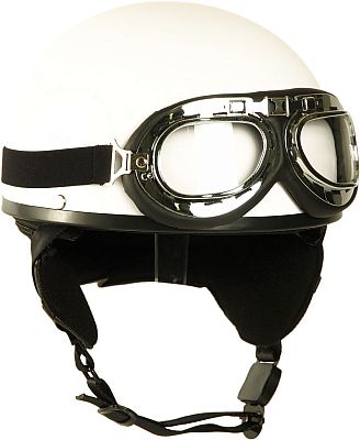 Mil-Tec Oldtimer, Halbschalenhelm - Matt-Weiß - L von Mil-Tec