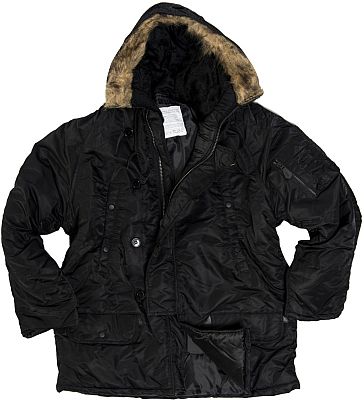 Mil-Tec US Flieger Parka N3B, Textiljacke - Schwarz - M von Mil-Tec