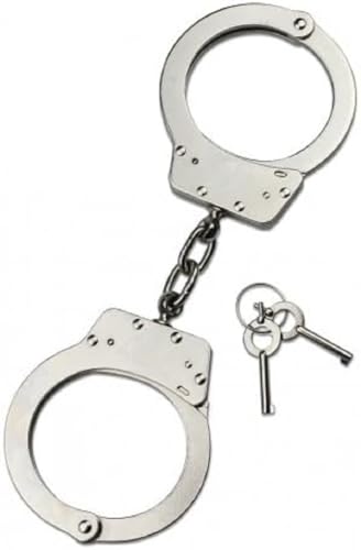 Mil-Tec Unisex – Erwachsene Double Lock Hand Cuffs, Silber, Einheitsgröße von Mil-Tec