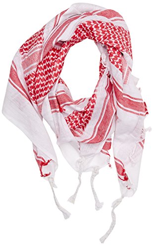 Mil-Tec Unisex Shemagh Mode Schal, Weiß/Rot, 110x110 cm EU von Mil-Tec