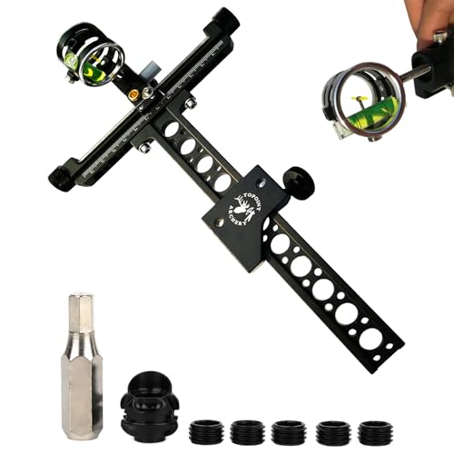 Bogenschießen Bogenvisier 1 Pin 0.059" Compoundbogen Visier 4X Linsenlupe mit und Peep Sight Visier 6X Linse Klärer Micro Adjust Bow Sight für Compoundbogen Recurvebogen Jagdschießen von Milaem