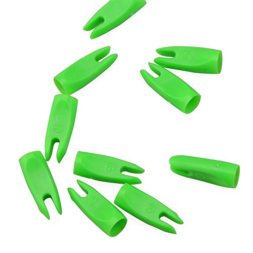 Milaem Bogenschießren Nocken Pfeil Nock Tail 9/32 Plastik Nocken für 7,2mm OD Holzpfeil und Bambuspfeil(Packung pro 50) (Grün) von Milaem