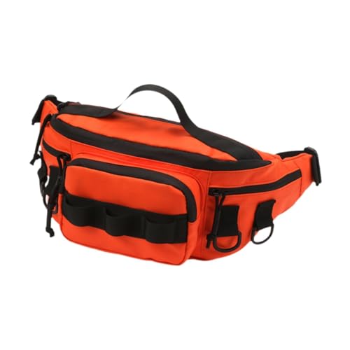 Milageto Angelzubehör Aufbewahrungstasche Angeln Hüfttasche Verstellbarer Gürtel Multifunktionale Angeltasche Brusttasche Camping Wandern Outdoor, Orange von Milageto