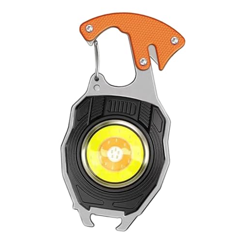 Milageto Schlüsselanhänger-Taschenlampe, Notlicht, magnetisches LED-wasserdichtes Taschenlicht, Arbeitsleuchte, Taschenlampe, Schlüsselanhänger, Orange von Milageto