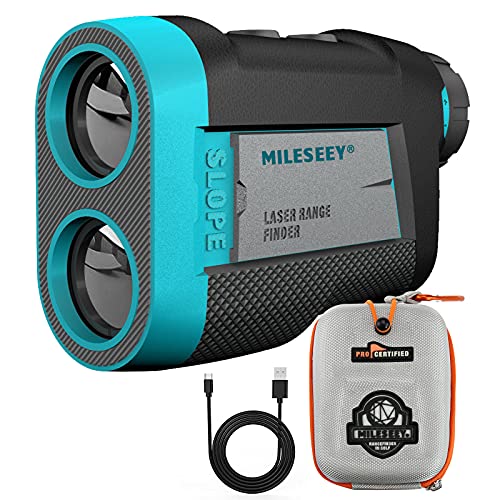 MiLESEEY Wiederaufladbarer Golf Entfernungsmesser Jagd mit Slope On/Off Schalter, Magnetischer Laser Entfernungsmesser Golf 600M Flag Lock Vibration für Golfwagen, ±0,5M Genauigkeit von MiLESEEY