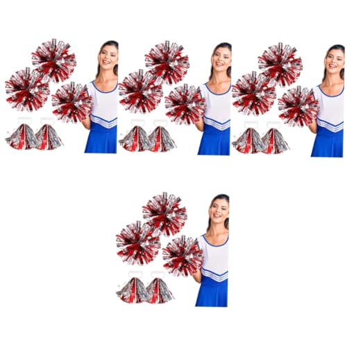 Milisten 16 Stück Cheerleading Blumenball Pompoms Maker Sporttreffen Requisite Jubelartikel Cheer Pompons Cheerleading Pomps Metallische Cheerleader Pompons Cheerleader Zubehör von Milisten