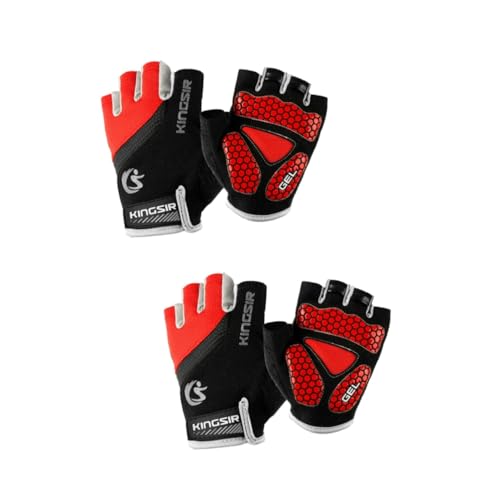 Milisten 2 Paar fahrradhandschuhe Fitness Handschuhe kletterhandschuhe sporthandschuhe Handschuhe für Radfahren angelhandschuhe Fingerlos Fahrradausrüstung Mann rot von Milisten