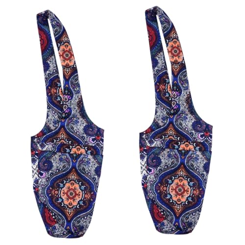 Milisten 2st Yoga-Tasche Schultertasche Leichte Einkaufstasche Canvas-Tasche Sporttasche Ethnische Einkaufstasche Outdoor-Yoga-Matte Leinentasche Aufbewahrungstasche Yoga Matte Segeltuch von Milisten