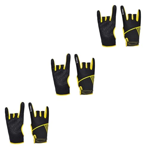 Milisten 3 Paare atmungsaktive Handschuhe Verkehrszeichen Spielzeug Handschuhe zum Training 3 Finger Handschuhe sportgeräte Damen Handschuhe Turnhandschuhe für Männer Sporthandschuhe Daumen von Milisten