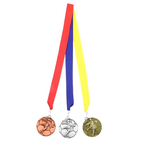 Milisten 3 Stück Kreative Medaillen Auszeichnungsmedaillen Fußballmetalle Für Die Dekoration Fußballauszeichnungen Fußballmedaillen Belohnungspreis Sportmedaillen Marathon von Milisten