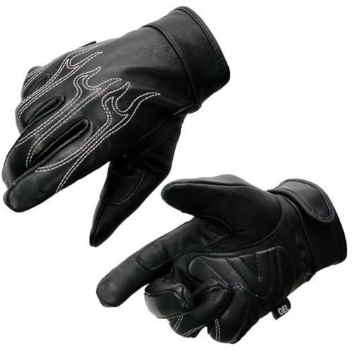Milwaukee Leather SH820 Herren-Cruising-Handschuhe, Leder, mit Gel-Handfläche, Größe XL von Milwaukee Leather