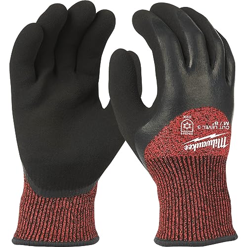 Milwaukee Unisex MILWAUKEE Winter Schnittschutz Handschuhe Größe M Stufe 3 4932471347, Rot Schwarz, M EU von Milwaukee