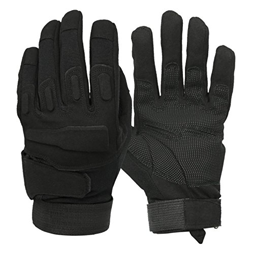Mimicool Herren Outdoor-Handschuhe Full Finger Military Tactical Handschuhe Anti-Rutsch Verschleißbeständige Fahrrad-Radfahren Motorrad-Handschuhe (Black, L) von Mimicool
