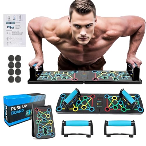 Premium Liegestützbrett Set, Faltbares Multifunktions Elite Rack Fitness-Board Elite mit Handgriff, für Ganzkörper-Training & Effektive Liegestützen, Fettverbrennungs- und Krafttrainingsgerät von MinXin