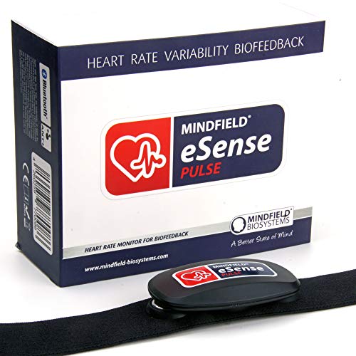 Mindfield eSense Pulssensor mit Smartphone-App | Herzratenvariabilität (HRV) Biofeedback & Pulsfrequenz-Training mit tragbarem Brustgurt | Integrierte Meditationen und Übungen zur Angstlinderung von Mindfield