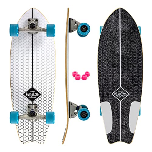 Mindless Surf Skate Fish Tail Skateboard, Weiß (Mehrfarbig), Einheitsgröße von Mindless