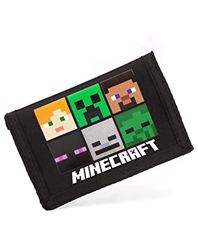 Minecraft Brieftaschen Kinderspiel Schwarzer oder grüner Kriechpflanze Geldbörse Einheitsgröße von Minecraft