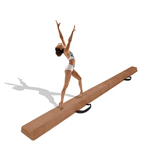 Minetom 180/240/275 cm Balken Turnen Balancierbalken Klappgymnastik Schwebebalken Gymnastik Balance-Balken Schwebebalken Faltbar für Kinder (Khaki, 240.00) von Minetom