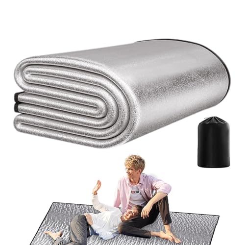 Mingchengheng Isomatte Camping - Campingmatten Zum Schlafen,Campingunterlage Aus Aluminiumfolie - 200 x 150 cm Camping Isoliermatte, Thermomatte Schlafmatte Für Camping Matte Aus Aluminiumfolie von Mingchengheng