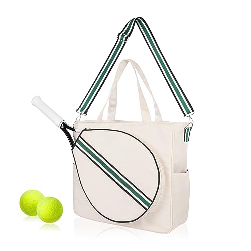 Mini Momo Tennisbeutel Schläger Tragetasche Turnbeutel - Sportschläger Tasche Schultergurt Damen Badminton, Squash (Grün Schwarz) von Mini Momo