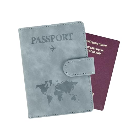 Minicloss Reisepass Hull Travel Wallet Passport Cover,Tragbare Reisepass Tasche, Reisepasshülle mit RFID Blocker, Reisepass Hülle für Damen Herren,für Kreditkarten Ausweis und Reisedokumente von Minicloss