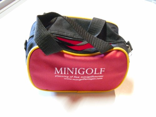 Kleine Minigolf Balltasche für ca. 15 Bälle, Schwarz - Rot von Minigolfanlage Würzburg