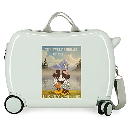 Disney Minnie the Nature Grüner Kinderkoffer, 50 x 39 x 20 cm, starres ABS, seitlicher Kombinationsverschluss, 34 l, 1,8 kg, Handgepäck mit 4 Rädern von Minnie
