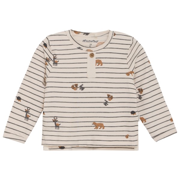 Minymo - Kid's T-Shirt L/S AOP No. 114063 - Longsleeve Gr 62 beige von Minymo