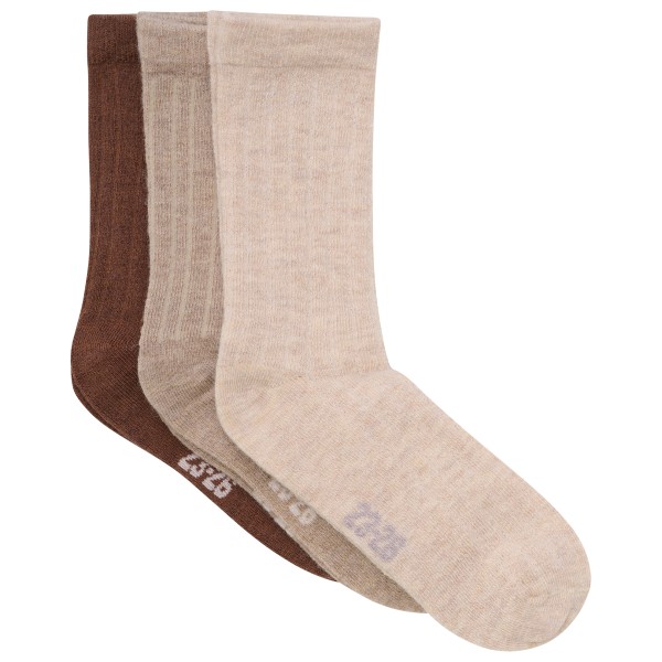 Minymo - Kid's Wool Socks Rib 3-Pack - Multifunktionssocken Gr 35-38 beige von Minymo