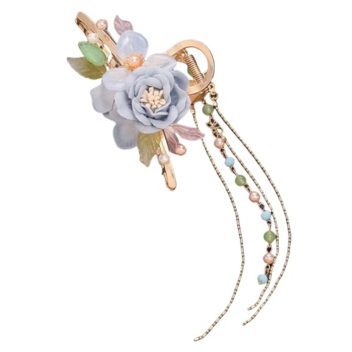 MiqiZWQ Haarspangen Damen 1 Pc Retro Blumen Schmetterling Quasten Haarclip Elegante Exquisite Metallhaarklauen Perlen Frauen Haarzubehör-6 von MiqiZWQ