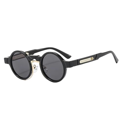 MiqiZWQ Sonnenbrille Herren Kleine Runde Sonnenbrille Retro -Gradient Shades Frauen Männer Mode Sonnenbrille-Schwarzgrau-A von MiqiZWQ