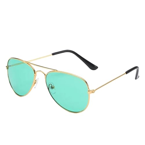 MiqiZWQ Sonnenbrille Herren Mode Süße Retro -Sonnenbrille Junge Mädchen Süßigkeiten Farbe Sonnenbrille Outdoor Reisen Schattierung Brille Brille Brille-Goldgrün von MiqiZWQ