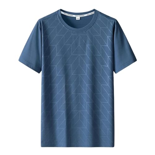 MiqiZWQ T-Shirts für Herren Schnell Trockener Sport Laufen Blaue T-Shirt-Herren Für T-Shirt Kurzärmele Sommer Freizeit Top Tees Gym T-Shirt Kleidung-Blau-M von MiqiZWQ