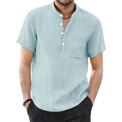 MiqiZWQ T-Shirts für Herren Summer Herren Kurzarm-Blau-XL (55-70 Kg) von MiqiZWQ
