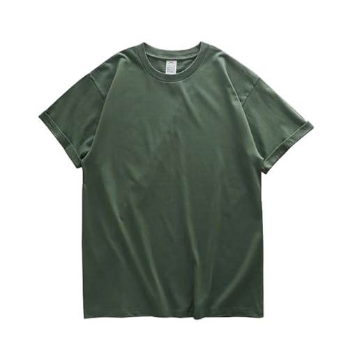MiqiZWQ T-Shirts für Herren T -Shirt Für Männer Sommer Kurzarm T -Shirt Cotton Plain Top Casual Herrenkleidung-Dunkelgrün-L (67,5-80 Kg) von MiqiZWQ