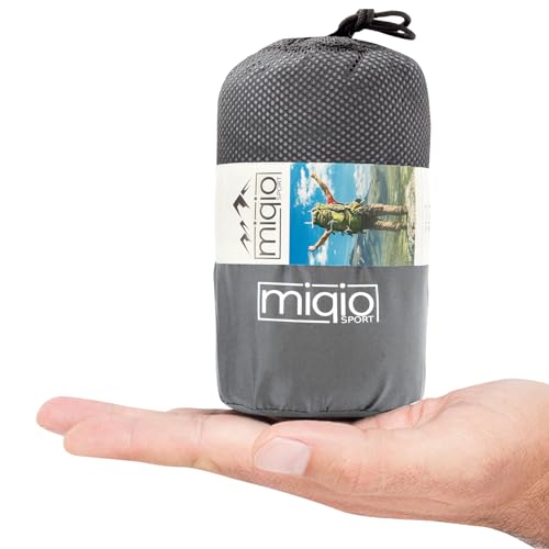 MIQIO® 2in1 Hüttenschlafsack Ultra leicht mit durchgängigem Reißverschluss (Links oder rechts): Dünner Komfort Reiseschlafsack und XL Reisedecke in Einem von Miqio