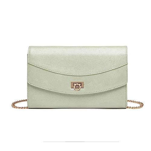 Miss Lulu Damen Clutch Party Hochzeit Abendtasche mit goldener Kettentasche PU Leder Tasche Clutch von Miss Lulu